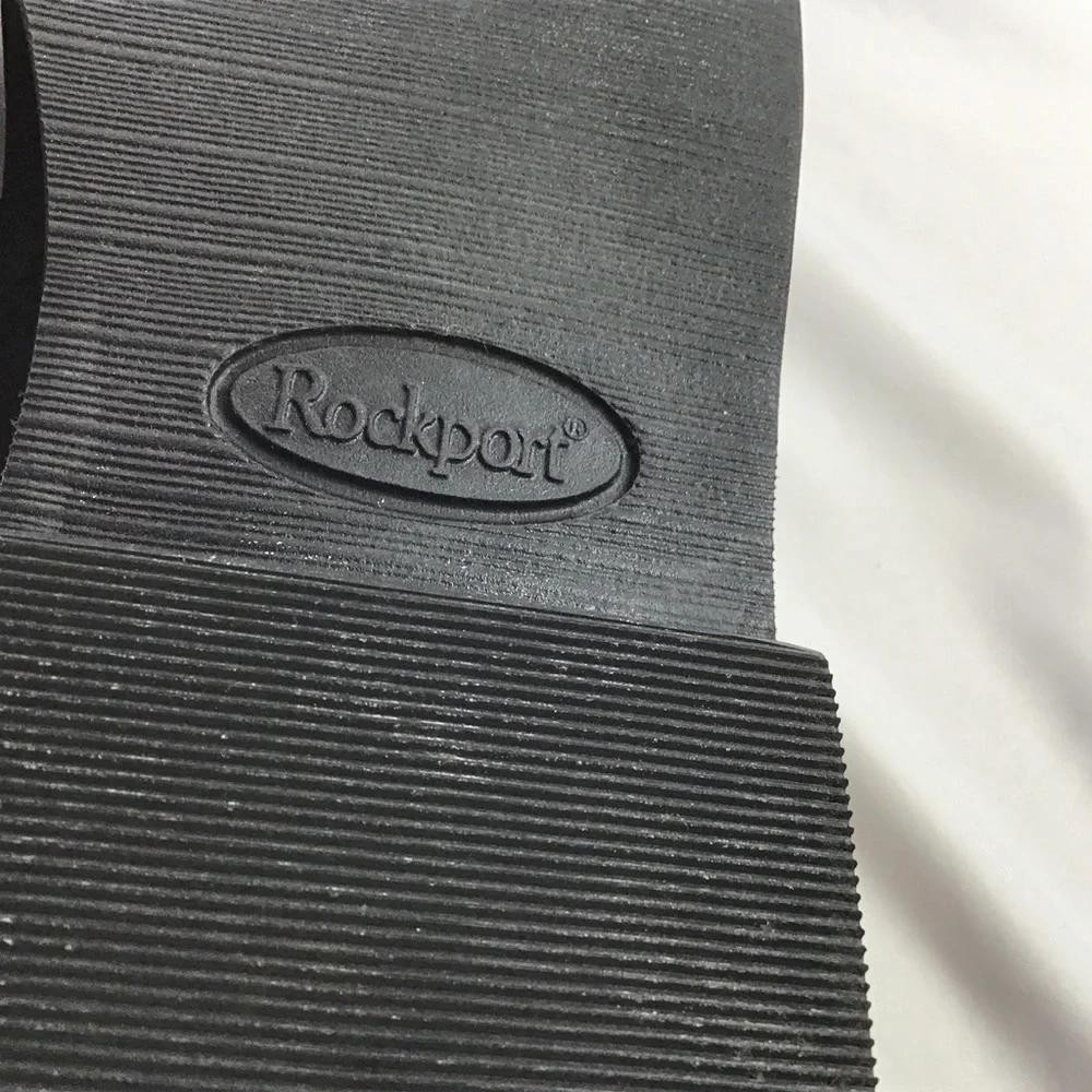 ROCKPORT Size 9 1/2 Mary Jane Loafer Flats Shoes Suede Leather Buckle Black - Picture 10 of 11